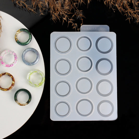 12-Ring Silicone Mold: Create Magic with Circular Epoxy Resin Jewelry