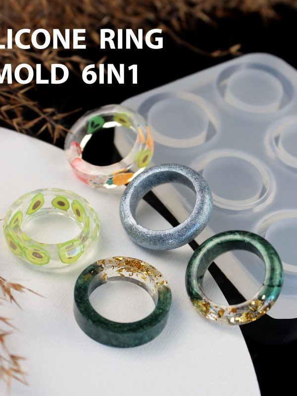 Silicone Ring Mold 6-in-1 for Epoxy Resin Crafts, Jewelry Making and DIY