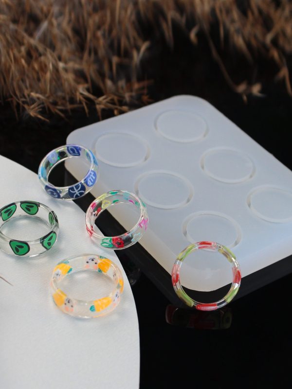 Silicone Thin Ring Mold 6-in-1 for Epoxy Resin Crafts, Jewelry Making and DIY