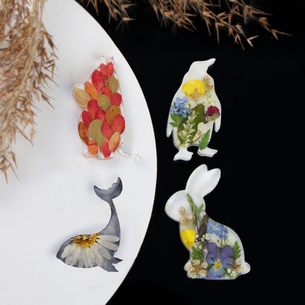 Wildlife Resin Silicone Mold Set 4in1: Hippo, Whale, Penguin, Bunny for Jewelry