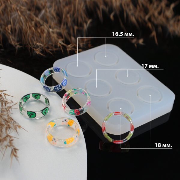 Silicone Thin Ring Mold 6-in-1 for Epoxy Resin Crafts, Jewelry Making and DIY